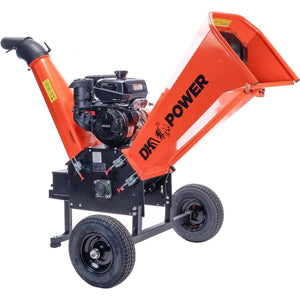 DK2 6 IN. D.O.T. 14 hp kohler commercial 3600 rpm cyclonic chipper shredder, 12 inch cutting blades with d.o.t. road legal tires and 48 in. extended wheel axle. - Prime Yard Tools