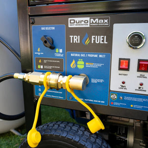 DuroMax 15,000 Watt Electric Start Tri-Fuel Portable Generator - Prime Yard Tools