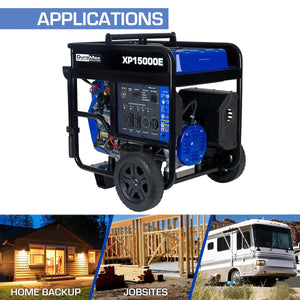 DuroMax 15,000 Watt Gasoline Portable Generator - Prime Yard Tools