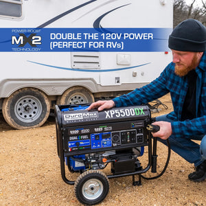 DuroMax: 5,500 Watt Dual Fuel Portable Generator w/ CO Alert - Prime Yard Tools