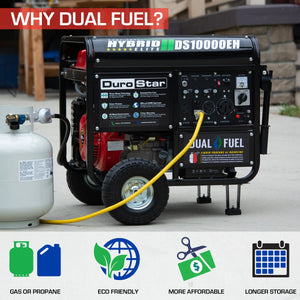 DuroStar 10,000 Watt Dual Fuel Portable Generator - Prime Yard Tools