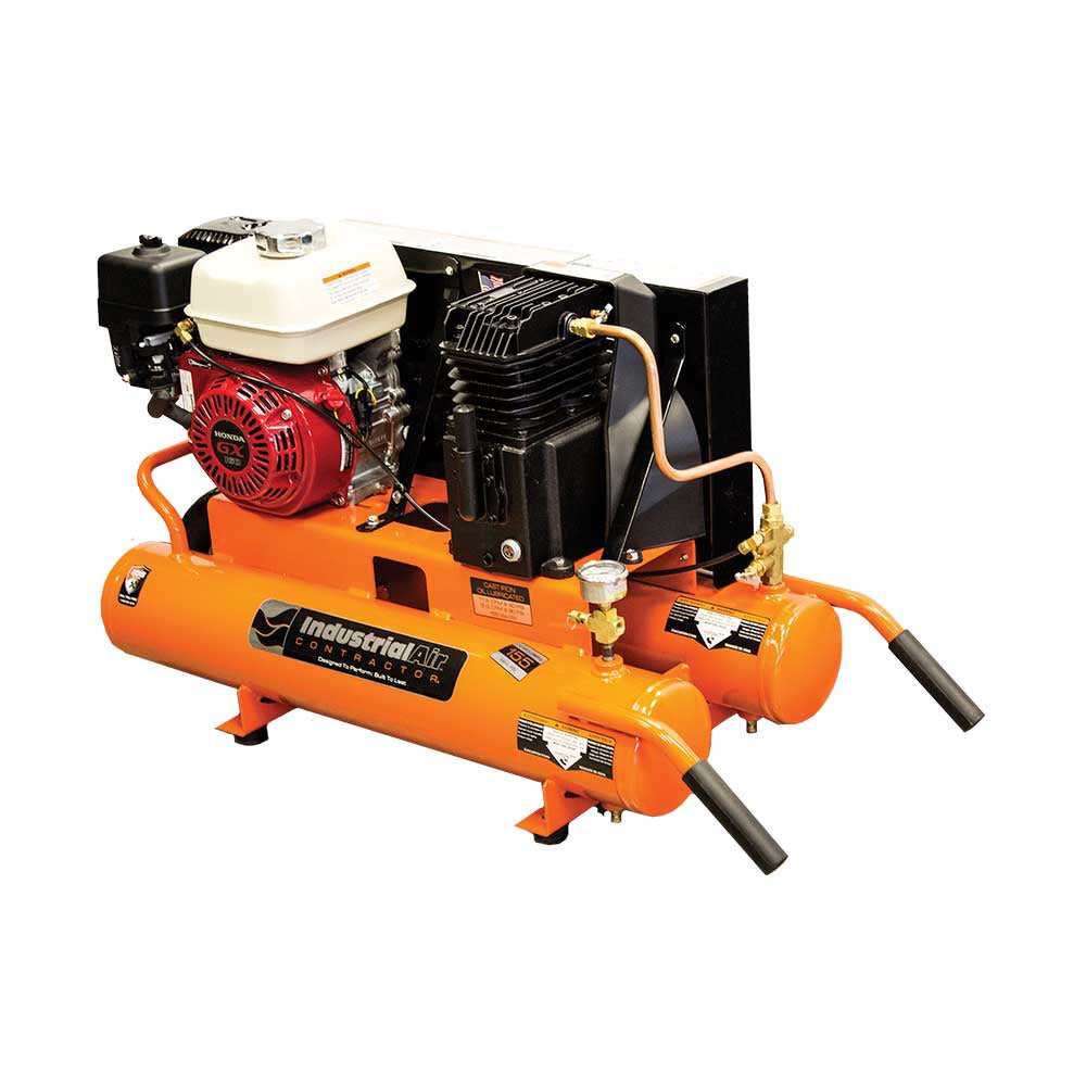 Industrial Air 8-Gallon Air Compressor: Wheelbarrow Style - 11.6CFM - Honda GX160 - Prime Yard Tools