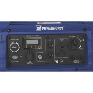 Powerhorse Portable Inverter Generator: 4,500 Surge Watt - Electric Start - Prime Yard Tools