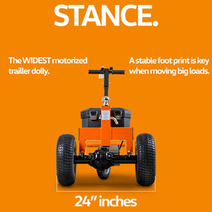 SuperHandy Electric Trailer Dolly - 2800 lbs. Towing Capacity, Self-Propelled, 24V 7Ah AGM Battery System - Prime Yard Tools
