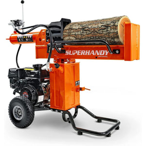 SuperHandy Portable Gas-Powered Log Splitter - 7HP, 209CC, 25 Ton - 16" Max Wood - Vertical & Horizontal Configurations (Orange) SKU: GUO096 - Prime Yard Tools