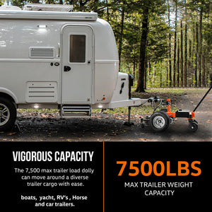 SuperHandy Super Duty Trailer Dolly - 7,500 lbs Towing Capacity & 1,100 lbs Tongue Weight, Self-Propelled for Trailers, Boats, Campers SKU: GUO094 - Prime Yard Tools