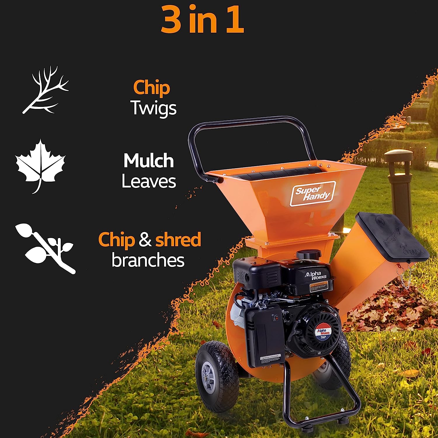 SuperHandy Heavy Duty Electric Shredder & Mulcher - For Leaves