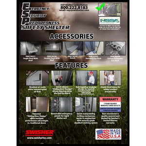 Swisher Wheelchair Accessible ESP Safety Shelter - 20-Person Tornado Shelter SKU: SR114X84G - Prime Yard Tools